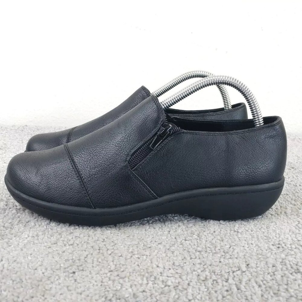 Flex Step Clogs Womens Size 8.5 Comfort Shoes Black Slip On Flats Telma